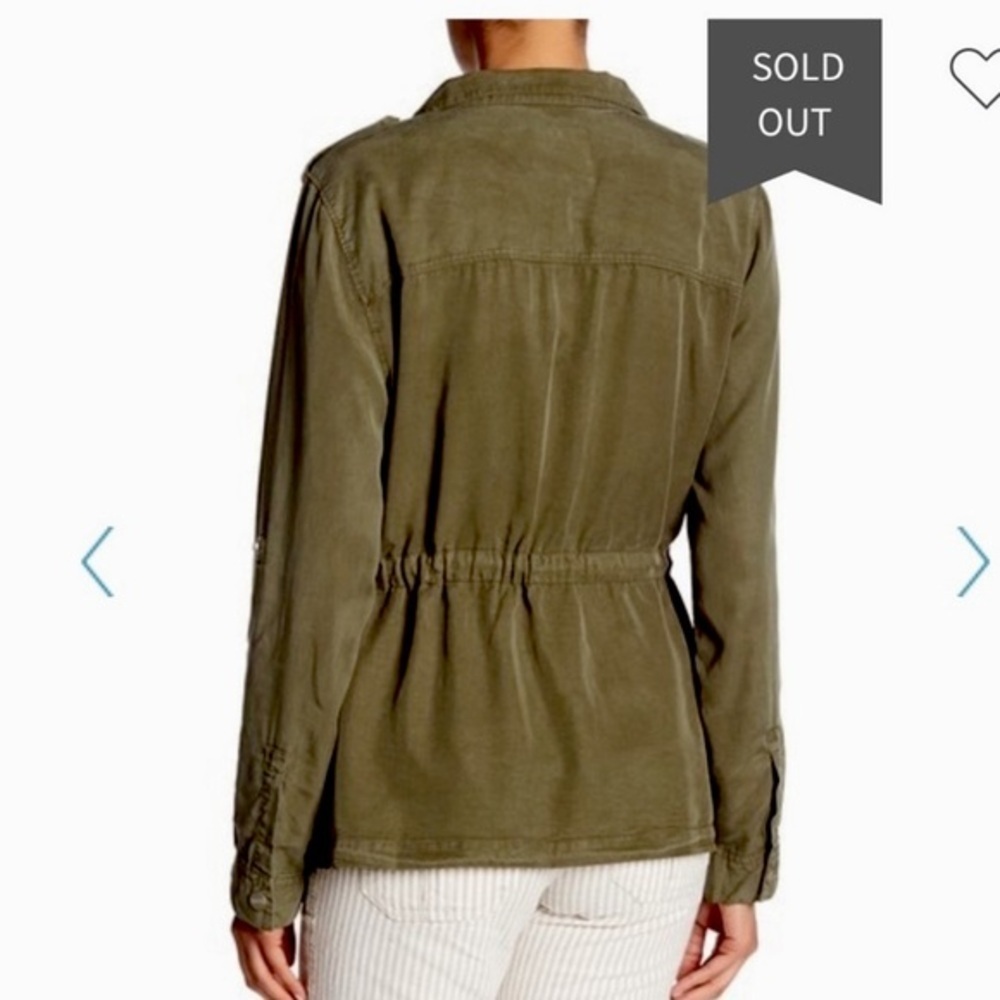 Sanctuary tenecel military lightweight field jacket pockets drawstring cinched